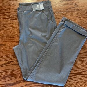 NWT ROYAL Classic men’s straight leg poly stretch pants cuffed hem size 38 grey
